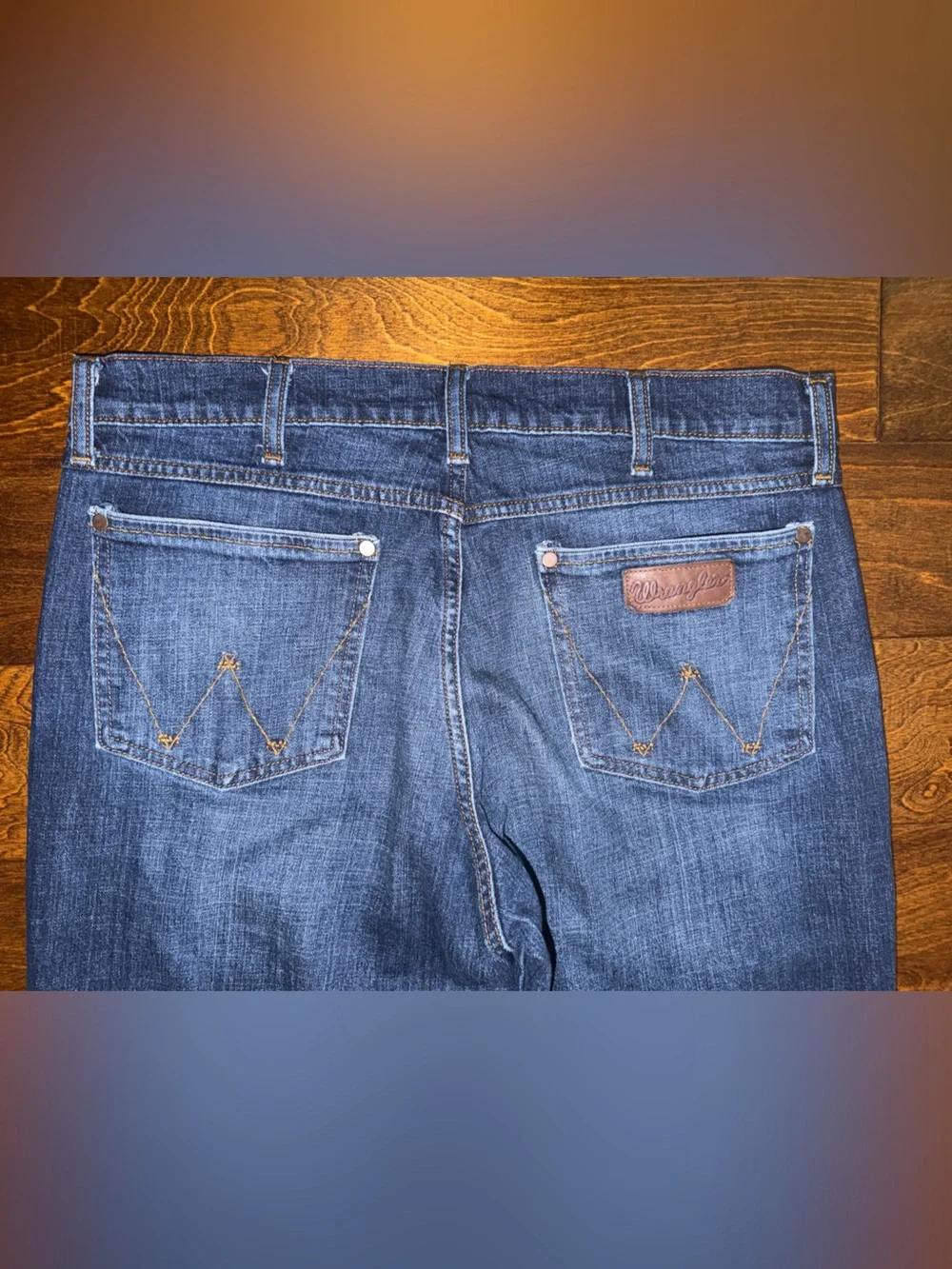 Wrangler Retro Relaxed Bootcut Men's Jeans 36x32 Dark Wash With Fading WRT20JH